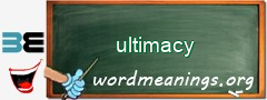 WordMeaning blackboard for ultimacy